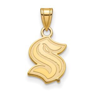 14K Gold Plated Sterling Silver NHL Seattle Kraken Small Pendant